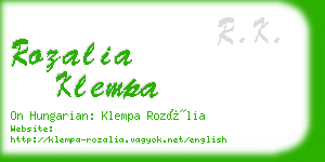 rozalia klempa business card